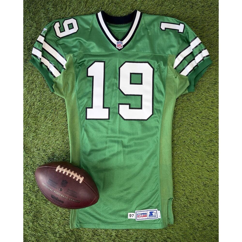 Game Issued Keyshawn Johnson New York Jets Signed 1997 Vintage Football Jersey